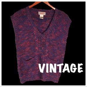 🛍Vintage 80’s Purple Blue Sweater Vest